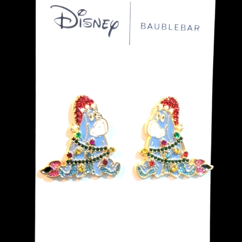 NEW .Disney Baublebar Eeyore Holiday Dog Earrings -